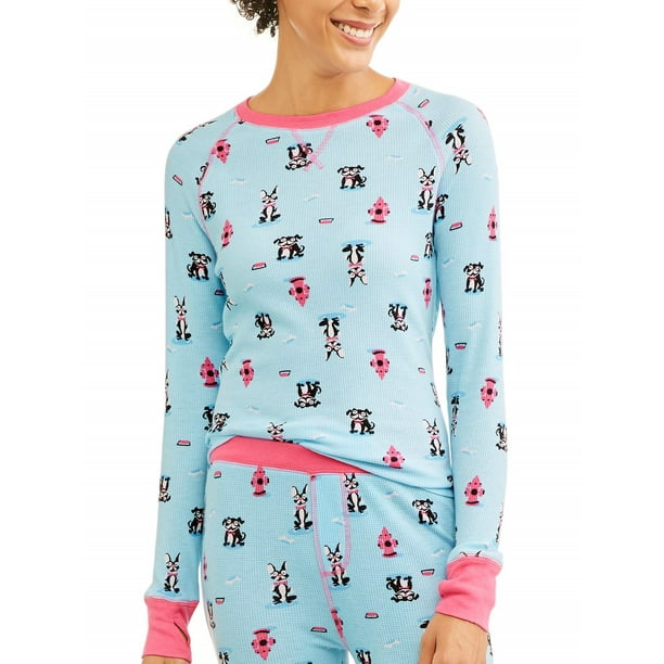 Godsen Women Cotton Thermal Underwear Long Sleeve Solid Warm Pajamas Set